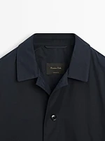 Cotton blend technical trench coat