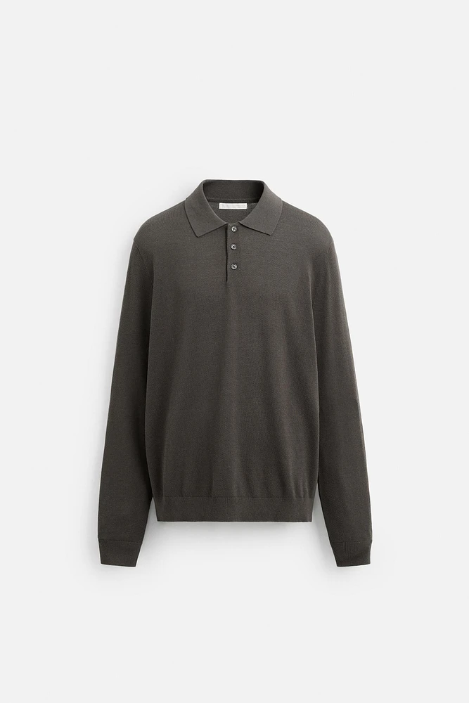 SILK COTTON KNIT POLO