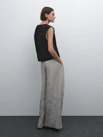 Striped voluminous fabric trousers