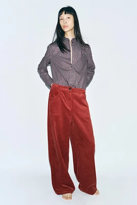 ZW COLLECTION CORDUROY WIDE-LEG PANTS