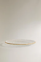 RAISED GLASS CHARGER WITH GOLD RIM