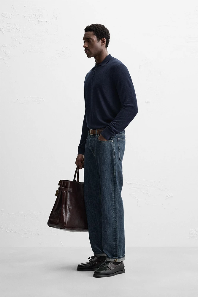 POLO EN MAILLE DE SOIE ET COTON