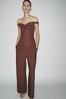 WIDE LEG CREPE PANTS