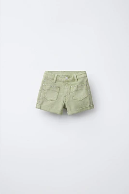 STAR STUD DENIM SHORTS