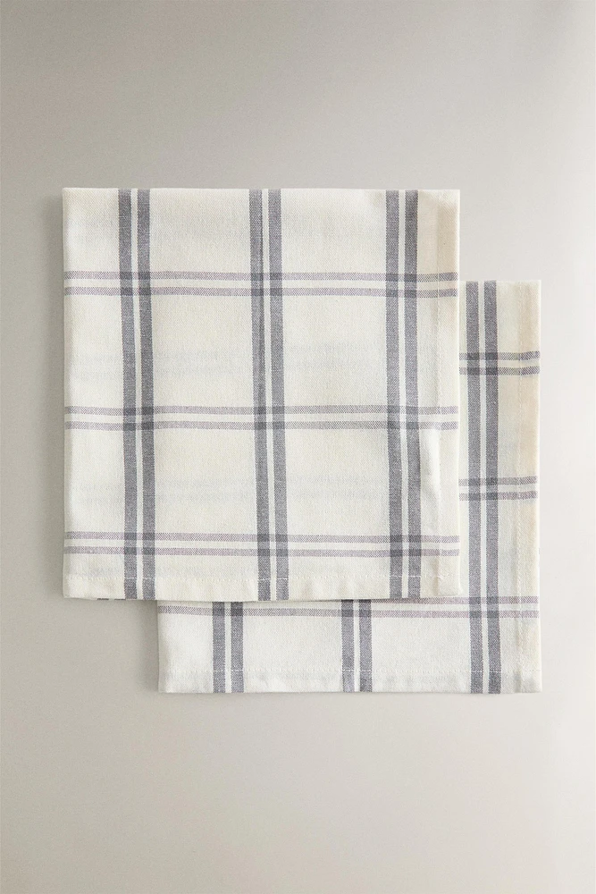 CHECK COTTON NAPKINS (SET OF 2