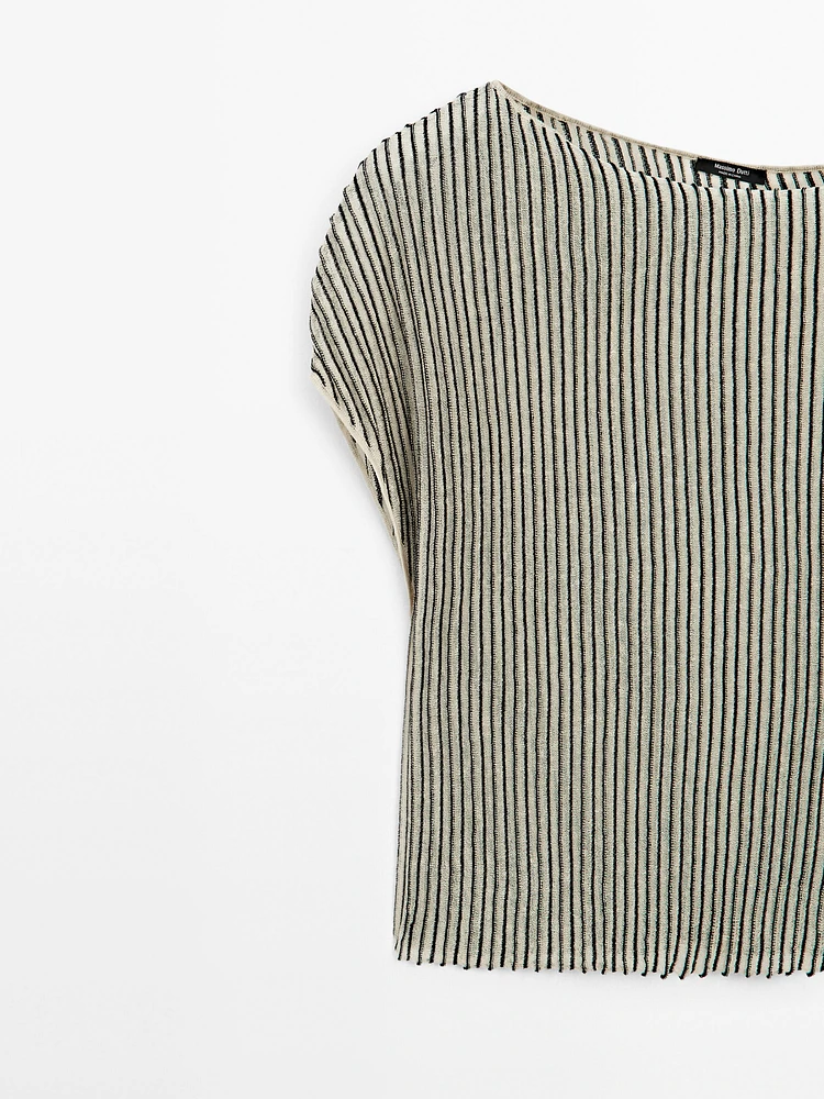 Top ample plissé chiné