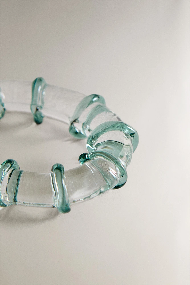 SET OF GLASS NAPKIN RINGS (SET OF 6)