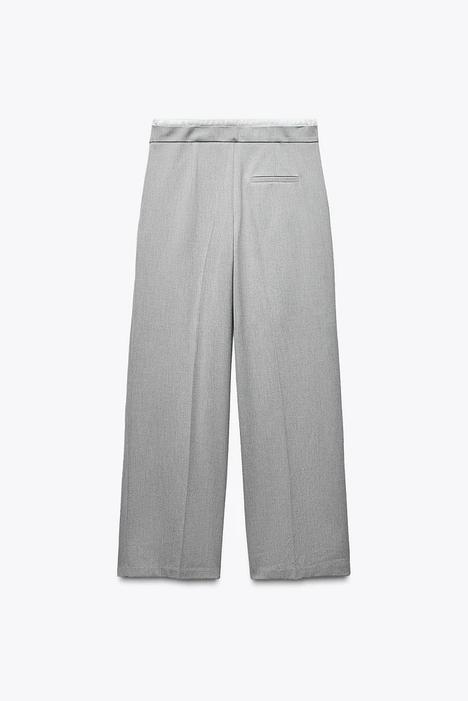 PANTALON LARGE À TAILLE DOUBLE