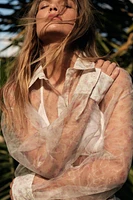 FLORAL ORGANZA SHIRT