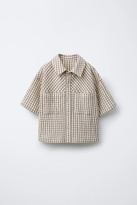 TEXTURED PLAID SHIRT