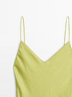 Robe midi fluide satinée