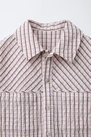 CHEMISE À TEXTURE ET IMPRIMÉ CARREAUX