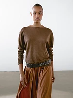 100% linen boat neck sweater