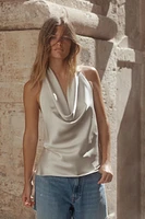 HALTER SATIN EFFECT TOP