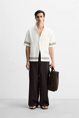 PLEATED COTTON - LINEN PANTS