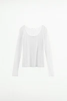 LACE TRIM POINTELLE T-SHIRT