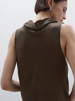 Top drapé asymétrique 100 % lin