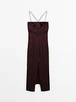 Draped satin midi dress - STUDIO