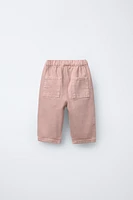 WIDE FIT TWILL PANTS
