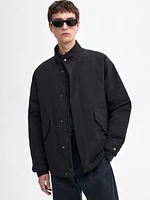 Parka courte avec col en velours côtelé