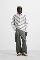STRIPED LAYERED EFFECT POLO SHIRT