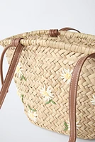 DAISY RAFFIA EFFECT BASKET