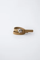CEINTURE EFFET DAIM AVEC BOUCLE FLEUR