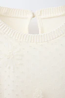 FLORAL TULLE KNIT TOP