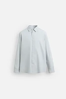 CHEMISE À RAYURES EN COTON ET LIN