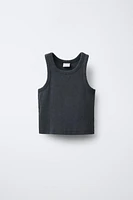 RIBBED WASHED EFFECT T-SHIRT