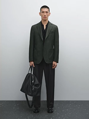100% wool textured blazer