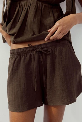 DRAWSTRING MINI SHORTS