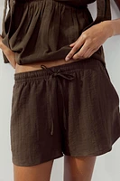 DRAWSTRING MINI SHORTS