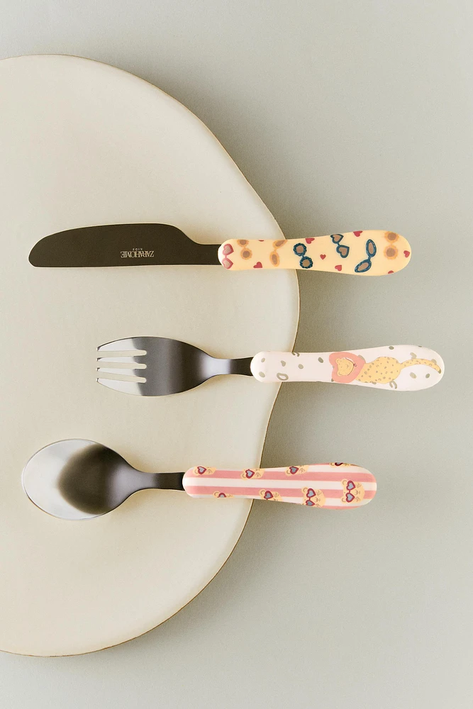 CHILDREN’S CHEETAH CUTLERY SET (SET OF 3)
