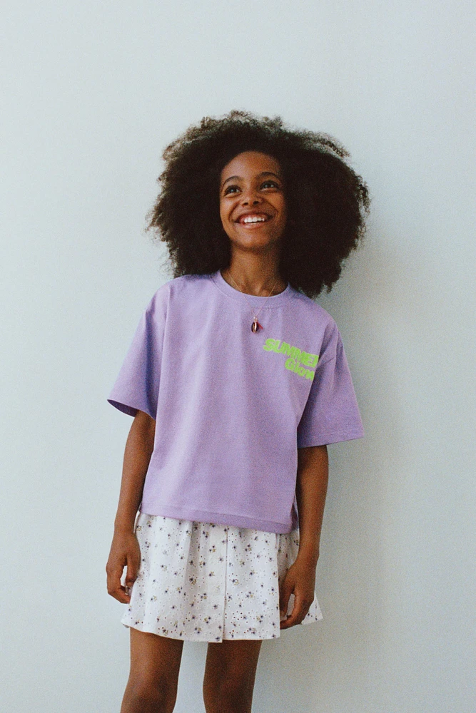 JUPE-SHORT BRODERIES FLEURS