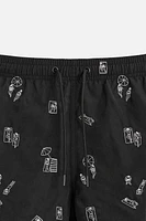 EMBROIDERED MID-LENGTH SWIMSUIT