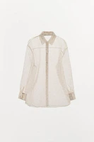FLORAL ORGANZA SHIRT