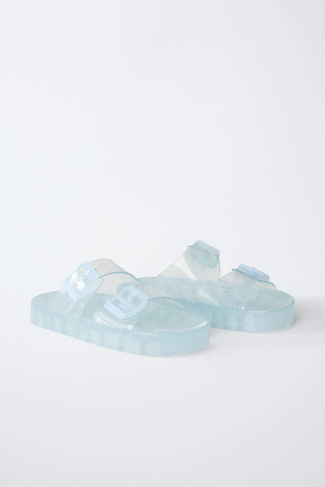 GLITTER BUCKLE POOL SLIDE