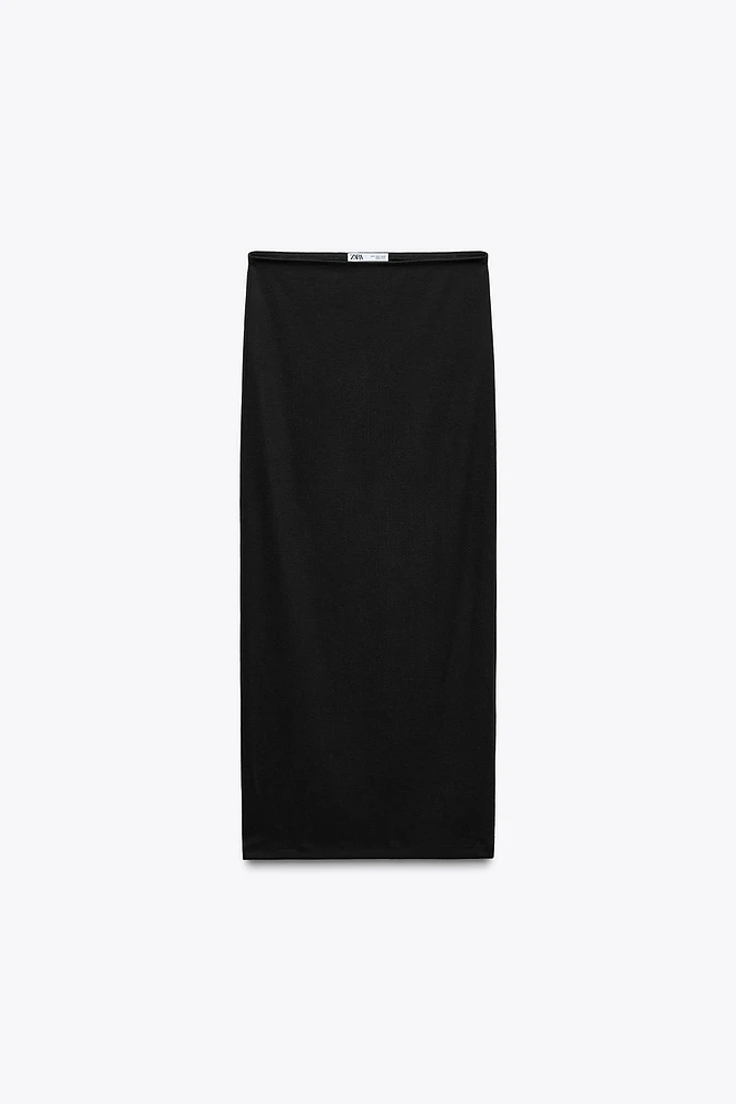 SOFT INTERLOCK MIDI SKIRT
