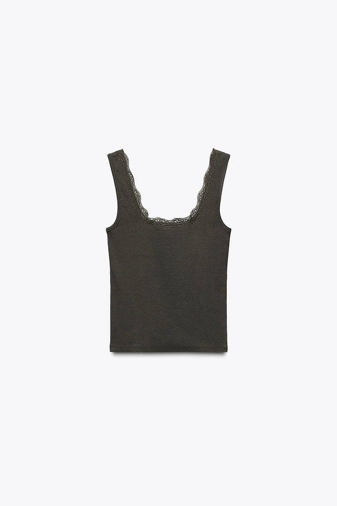 LACE STRAP TANK TOP