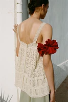 POINTELLE KNIT LACE TOP