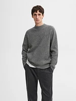 Ribbed knit wool blend sweater