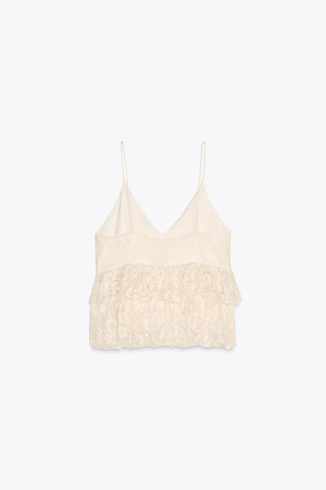 TOP WITH RUFFLED STRAPS