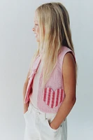 TEXTURED VEST WITH HEART POCKETS