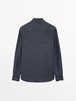 Slim fit faded 100% linen shirt