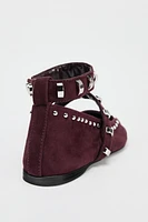 STUDDED SUEDE BALLET FLATS