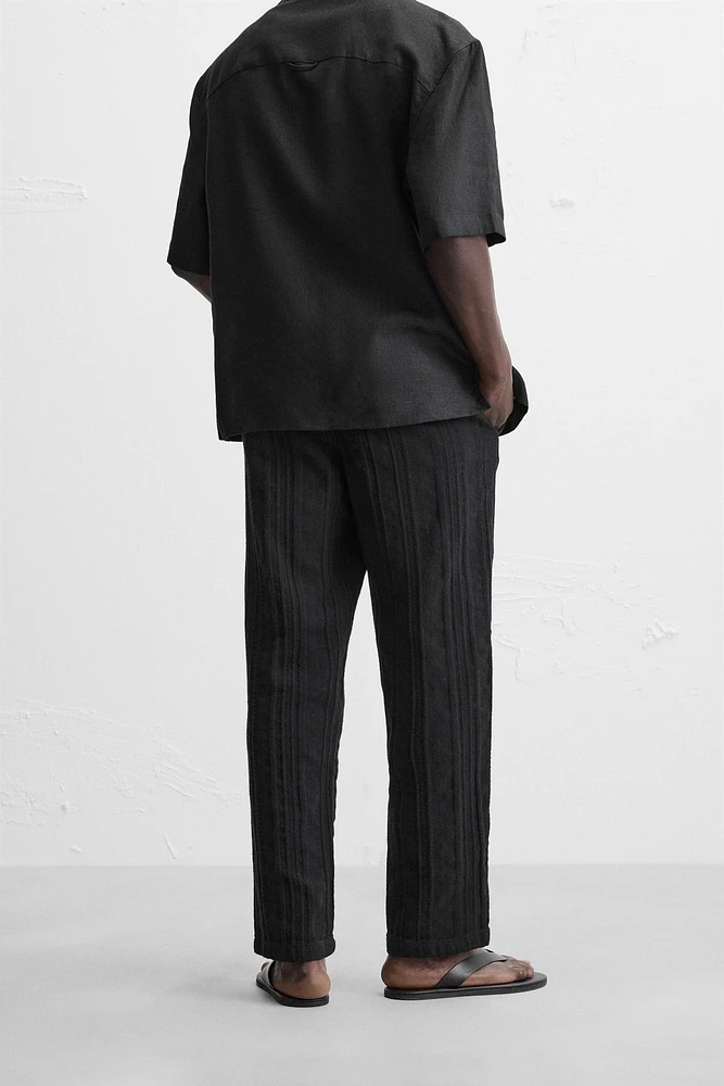 TEXTURED RELAXED FIT PANTS