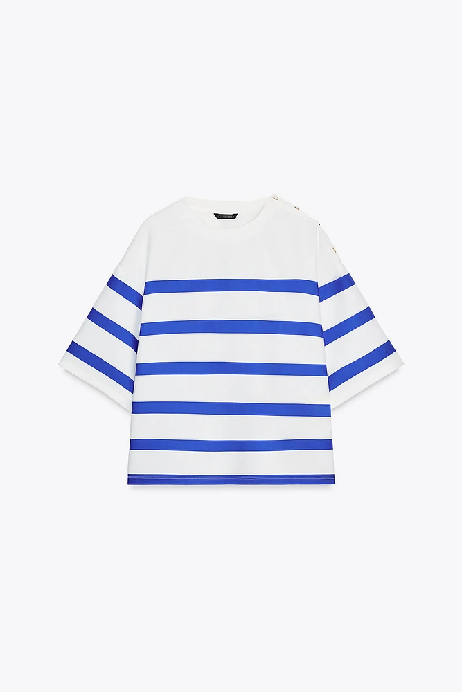SHORT SLEEVE STRIPE TOP