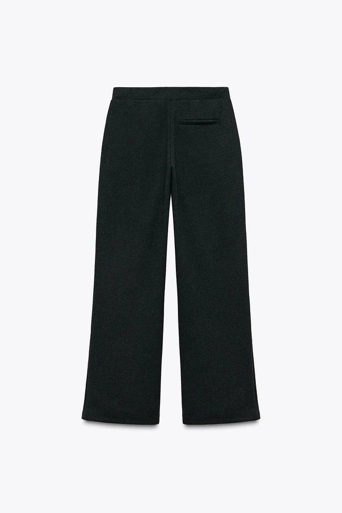 SOFT INTERLOCK WIDE-LEG PANTS