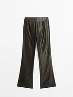 Pantalon flare mid-rise jacquard